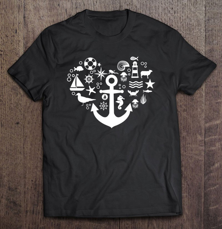 womens-coastal-sea-life-anchor-heart-design-gift-sailor-beach-v-neck-t-shirt