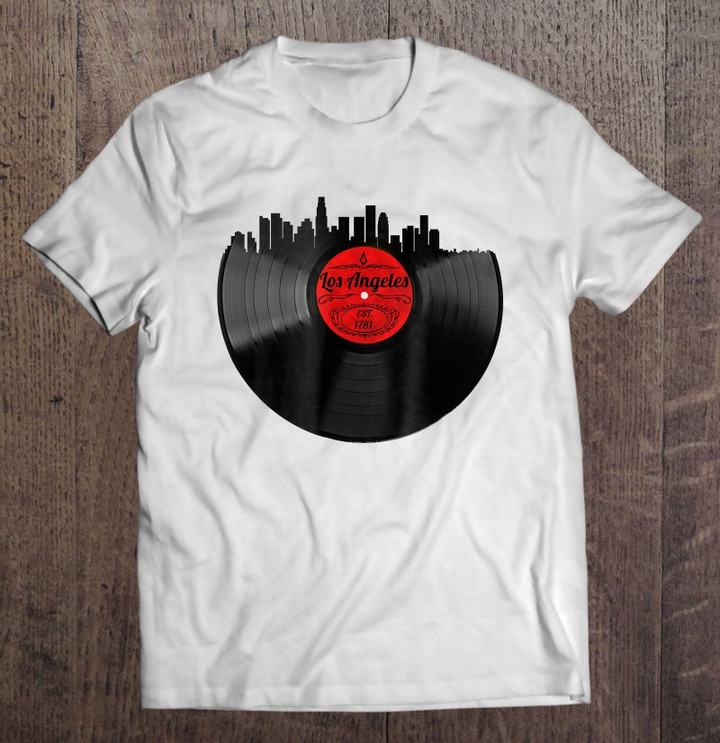 los-angeles-skyline-shirt-la-california-vinyl-record-t-shirt