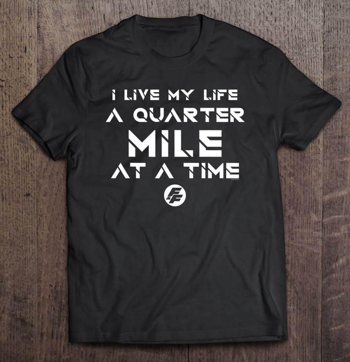 fast-furious-life-at-a-quarter-mile-at-a-time-word-stack-t-shirt