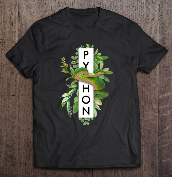 green-tree-python-tropical-plant-print-t-shirt