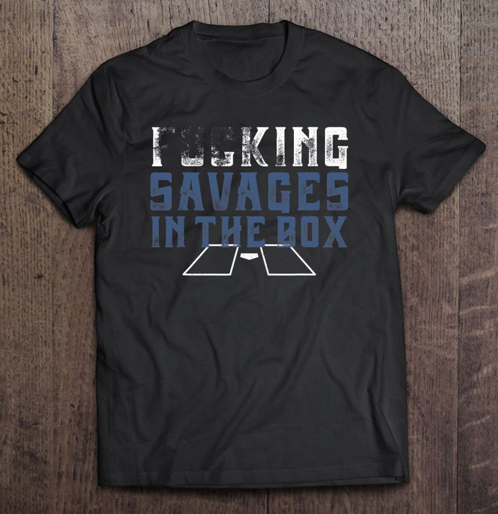 fucking-savages-in-a-box-baseball-t-shirt