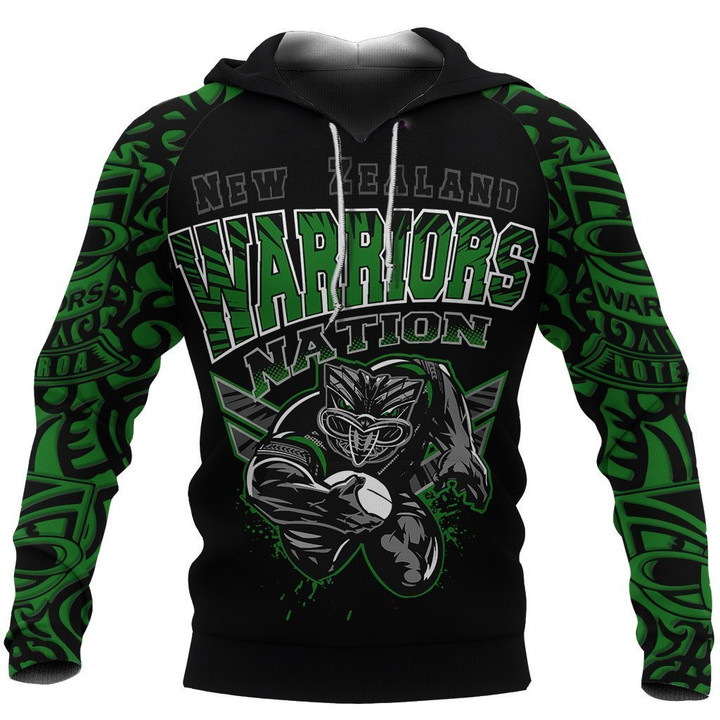 New Zealand Warriors Hoodie Unique Style Green Pl179