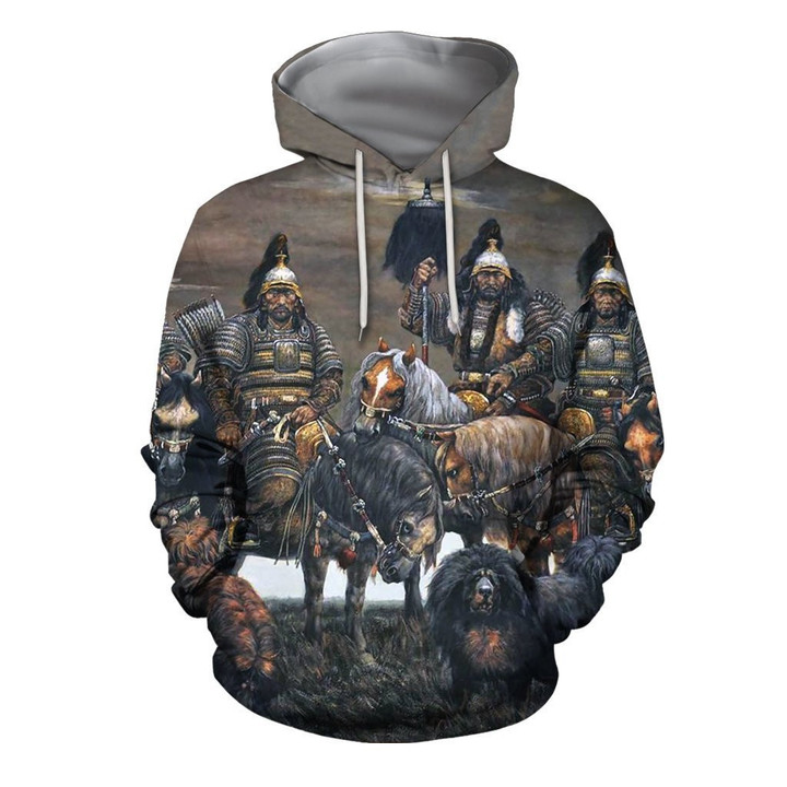 3D All Over Print Mongolia Warrior Hoodie