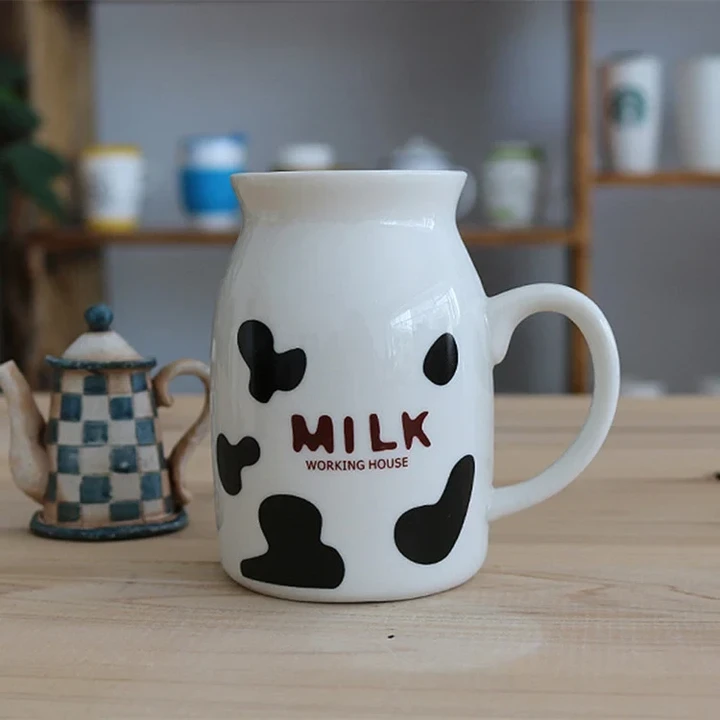 250ml Creative Cow pattern ceramic mug,Unique cartoon couple Coffee mugs milk cup wholesale,tea cups mugs