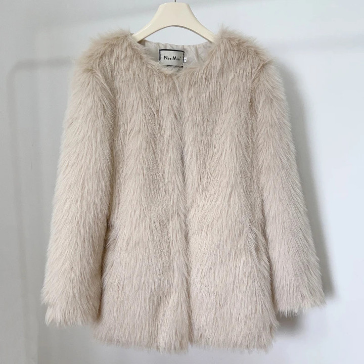 Long Faux Fox Fur Coat