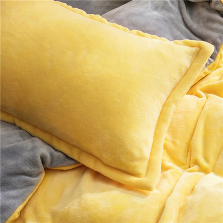 2pc Thinken Coral Pillowcase Bedding warm Pillow Case Covers for Healthy Sleep 48x74cm