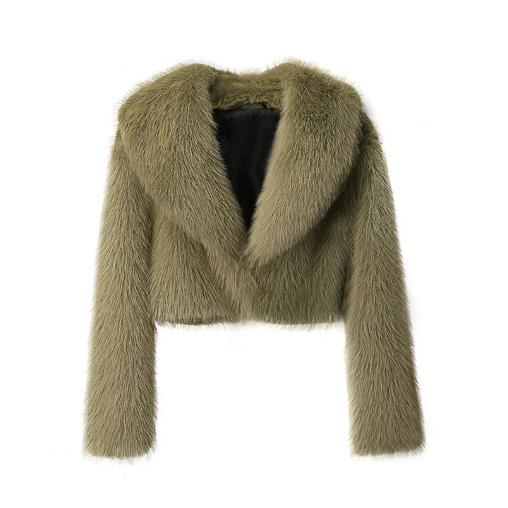 Fluffy Cropped Fox Fur Jacket