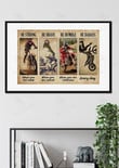 Motorcycle Be Strong When You Are Weak For Car Decor Auto Garage Decor Framed Matte Canvas 20x30
