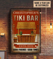 Personalized Bespoke Custom Meaningful Gift Tiki Bar Good Friends Times  Poster Canvas Art, Trilogygift Framed Matte Canvas Prints