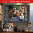 Pitbull 3D Window View Customized Your Photo Personalized Photo Gift Idea Gift Husband Gift Wife Pets Lover Framed Prints, Canvas Paintings Framed Matte Canvas 8x10
