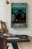 Vinyl Cat Thats What I Do I Listen To Music I Drink Wine And I Know Things Canvas Painting Ideas, Canvas Hanging Prints, Gift Idea Framed Prints, Canvas Paintings Wrapped Canvas 8x10