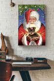 Yorkshire Terrier Cherish Santa Christmas Canvas Painting Ideas, Canvas Hanging Prints, Gift Idea Framed Prints, Canvas Paintings Wrapped Canvas 8x10