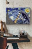 Vintage Vincent Van Gogh Starry Night With Godzilla Wrapped Canvas Framed Prints, Canvas Paintings Wrapped Canvas 8x10