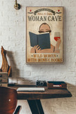 Vintage Welcome Relax And Enjoy Woman Cave Wild Women With Wine And Books Canvas Painting Ideas, Canvas Hanging Prints, Gift Idea Framed Prints, Canvas Paintings Wrapped Canvas 8x10