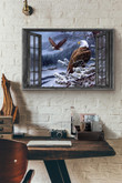 Window Flying Eagle In Winter Forest Canvas Painting Ideas, Canvas Hanging Prints, Gift Idea Framed Prints, Canvas Paintings Wrapped Canvas 8x10
