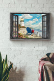 Window View Lighthouse In The Summer Canvas Painting Ideas, Canvas Hanging Prints, Gift Idea Framed Prints, Canvas Paintings Wrapped Canvas 12x16