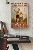 Once Upon A Time Boy Wanted To Become A Pilot Canvas Aviation Gift For Flight Engineer Flight Attendants Pilot Airplane Lover Flight Lover Canvas Gallery Painting Wrapped Canvas Framed Prints, Canvas Paintings Wrapped Canvas 12x16