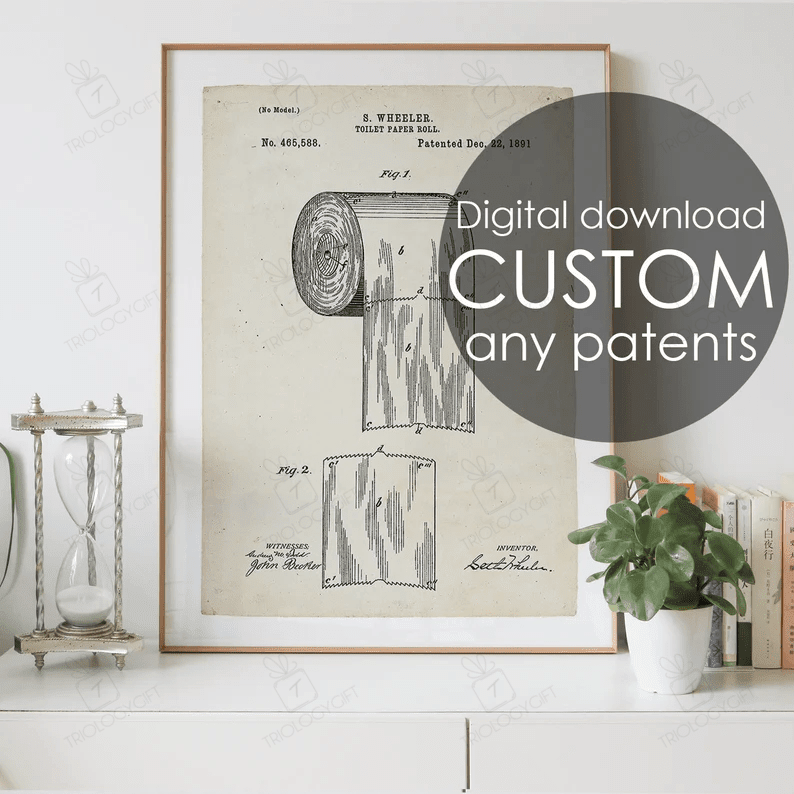 Motorboat Patent Drawing Print Digital Download, Vintage Art Patent Drawings Prints Store, Patents Wall Art Printable Poster Designs Gifts