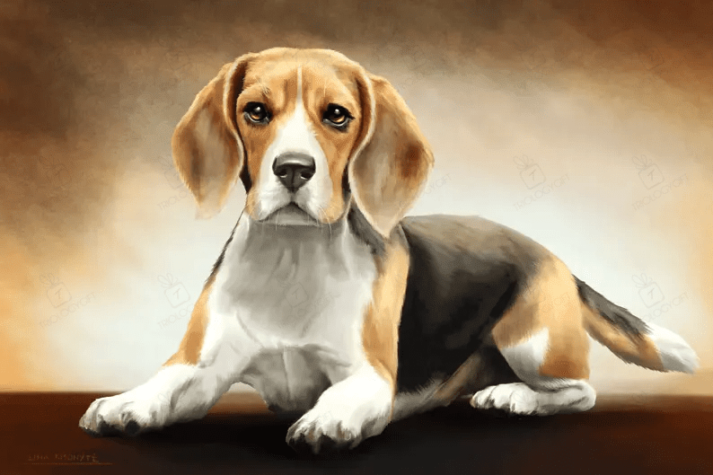 Beagle Print On Canvas