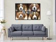 The Beagles - Four Beagle Pups Print On Canvas
