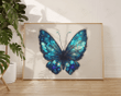 Butterfly Art Butterfly Crystal Blue Magical Fantasy Whimsical Art Print Large Living Room Wall Art Decor Ready To Hang Framed Poster