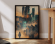 Surreal Futuristic City Art Retro Sci Fi Post Apocalyptic Landscape Art Large Living Room Wall Art Decor Ready To Hang Framed Poster