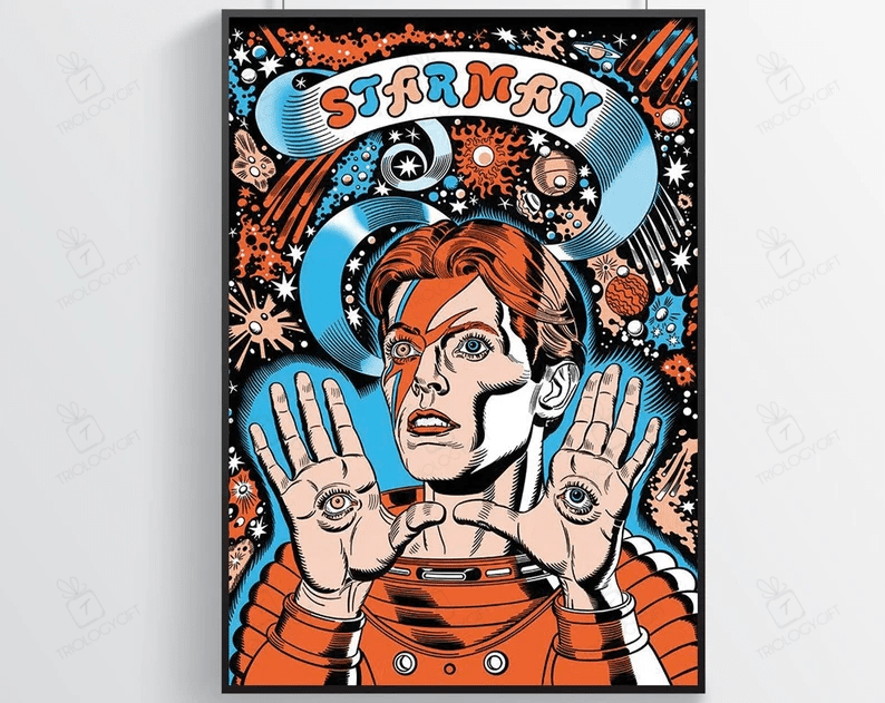 Dawid Bowie Poster Starman Poster Music Poster Music Lovers Home Decor Wall Decor Famous Wall Art Vintage Poster