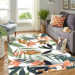Funky Tropical Wild Plants Colorful Rugs Hot Rod Rug For Garage, Automotive Garage Rug