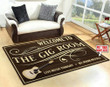 Welcome To GIG Room Personalized Guitar Area Rug Hot Rod Rug For Garage, Automotive Garage Rug