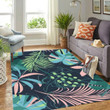 Funky Tropical Floral Rug Floor Mats For Living Room Hot Rod Rug For Garage, Automotive Garage Rug