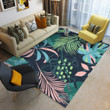 Funky Tropical Floral Rug Floor Mats For Living Room Hot Rod Rug For Garage, Automotive Garage Rug