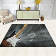 Electric Fender Guitar Area Rug For Dining Room Bedroom Floor Carpet Hot Rod Rug For Garage, Automotive Garage Rug