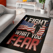 I Fight What You Fear Firefighter Rectangle Area Rug for Home Decor Hot Rod Rug For Garage, Automotive Garage Rug