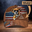 Boxer Dog Graphic Print Hat in an American Flag Mens Women���s 3D classic cap