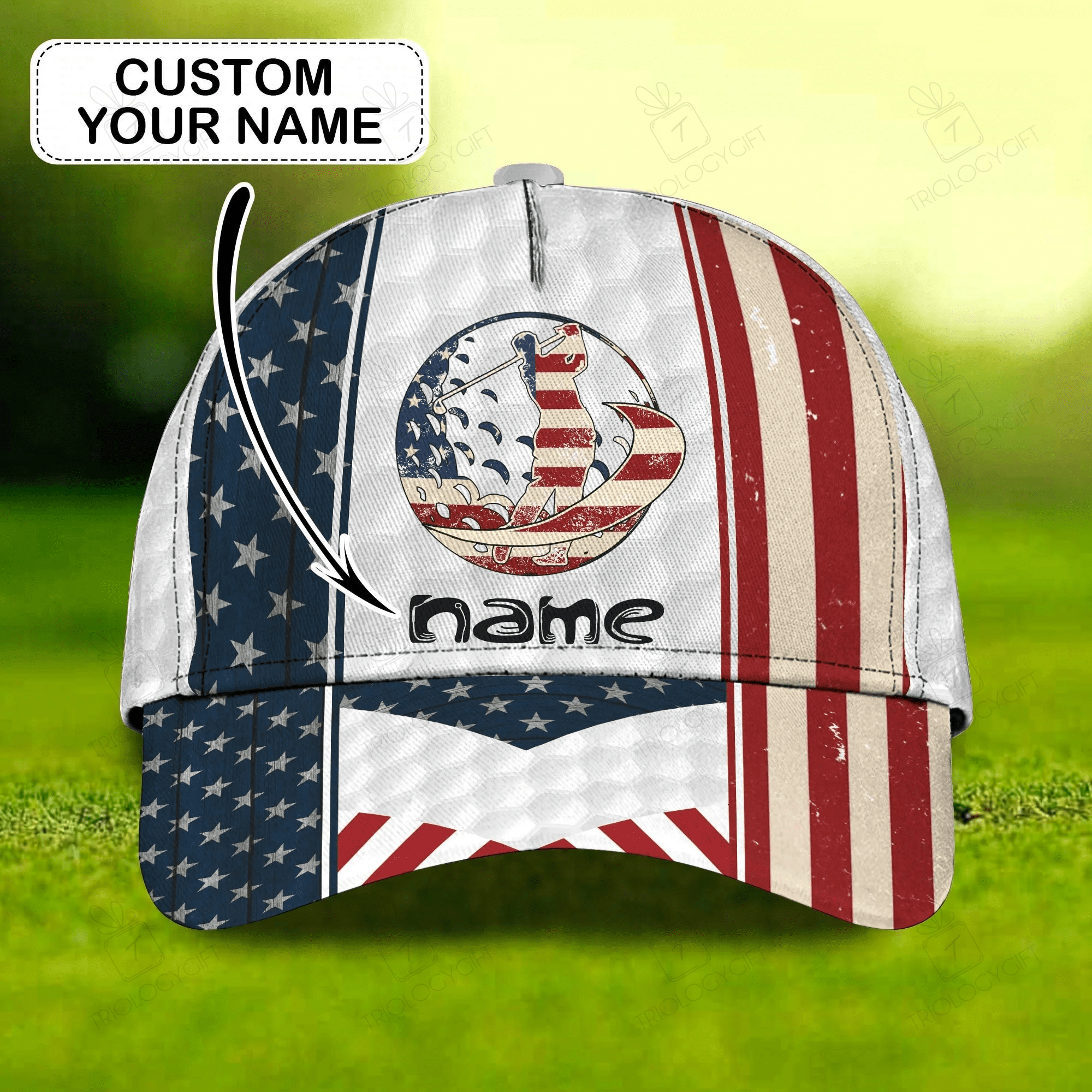 3D Full Print Classic Cap Hat For Golfer, American Golfer Gifts, Good Quality Golf Cap For Men And Woman