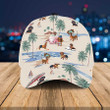 Dachshund Beach Summer Hawaiian Hats, Dachshund Button Beach 3D Baseball Cap
