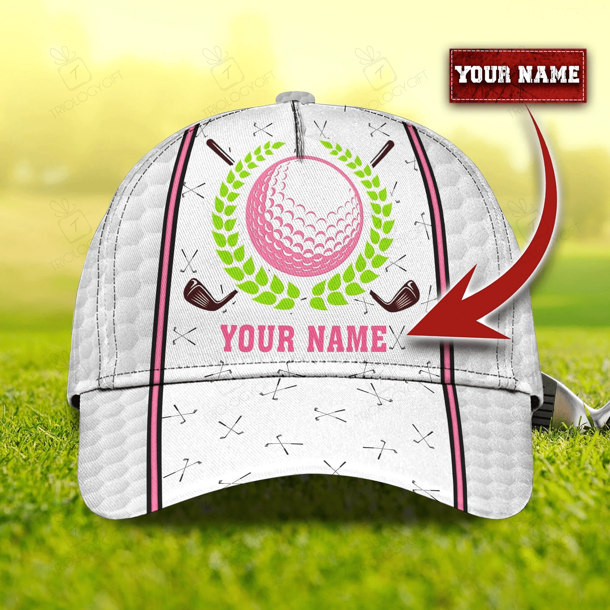 Personalized Womens Golf Cap, Queen Of The Green Baseball 3D Full Print Cap Hat For Golf Lover