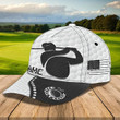 Sporty Golfing Custom Name Hat With Golf Ball and Wedge, Mens Women���s 3D classic cap