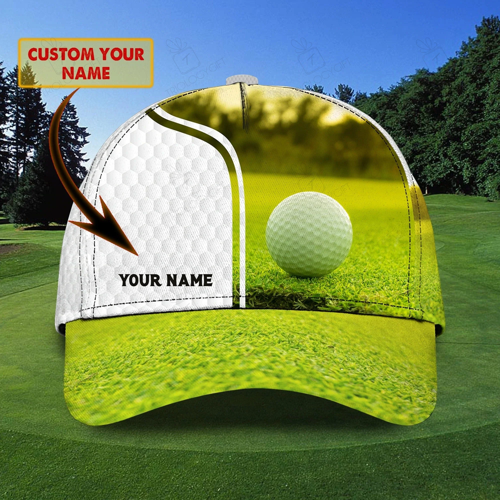 Personalized Womens Golf Cap, Queen Of The Green Baseball 3D Full Print Cap Hat For Golf Lover