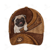 Pug Dog Paw Leather Tattoo Tribal Baseball Cap Classic Hat - Unisex Sports Adjustable Cap - Gift For Men And Women