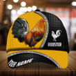 Personalized 3D Baseball Cap Hat For Rooster Lover, Premium Metal Curve Rooster 3D Cap Hat Multicolor, Chicken Cap