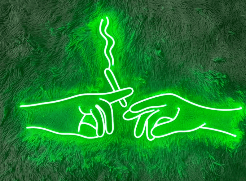 Smoking Hand Neon Sign, Hand Joint Led Sign, Hand with Joint Led Sign, Custom Neon Sign, Joint Hand Neon, Home Decor, Bar Neon Sign