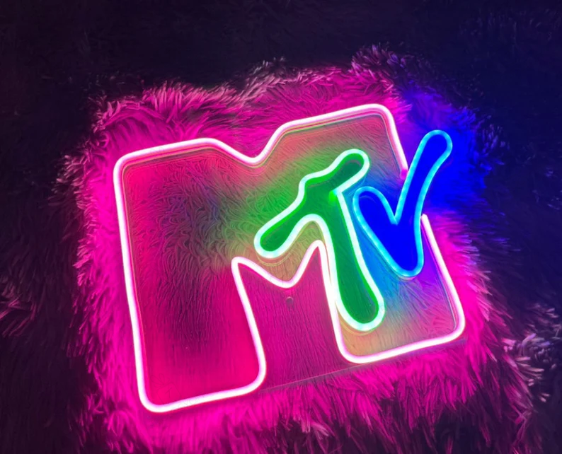 MTV Led Sign, MTV Television Neon Sign, Wall Decor, MTV Music Neon Sign, Custom Neon Sign, Restaurant Led Sign, Christmas Gifts