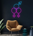 Female Bisexual Led Sign, Threesome bisexual Neon Sign, Wall Decor, Threesome Neon Sign, Custom Neon Sign, Shop Led Sign