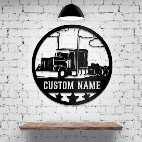 Trucking Company Sign Truck Driver Gift Transport Business Sign Personalized Metal Art Trucker Laser Cut Metal Signs
