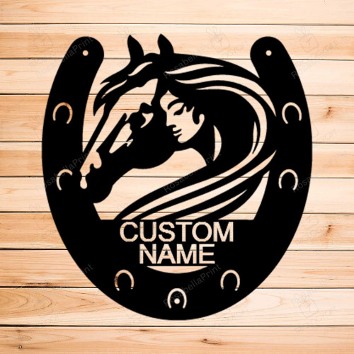 Horse Owner Monogram Personalized Indoor Outdoor Steel Sign Birthday Wedding Housewarming Stable Barn Country Rustic Laser Cut Metal Signs