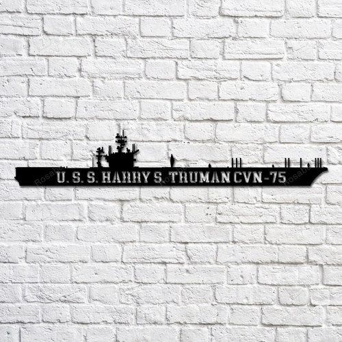 U.s.s. Harry S. Truman Cvn75 Navy Ship Metal Art, Custom Us Navy Ship Cut Metal Sign, Gift For Navy Veteran, Navy Ships Silhouette Metal Art, Navy Laser Cut Metal Signs