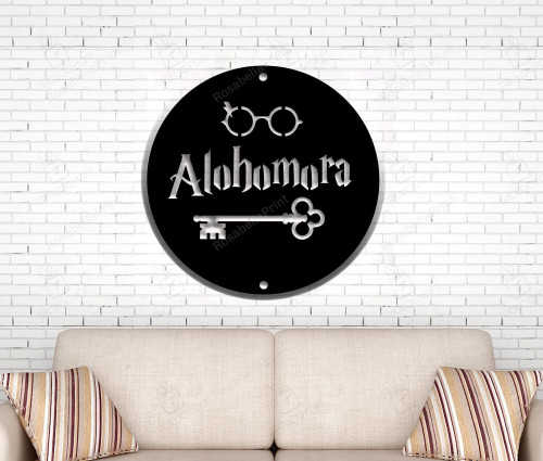 Alohomora Harry Potter Inspired Metal Sign Alohomora Decorative Metal Wall Mounted Entryway Children Room Decor Alohomora Sign