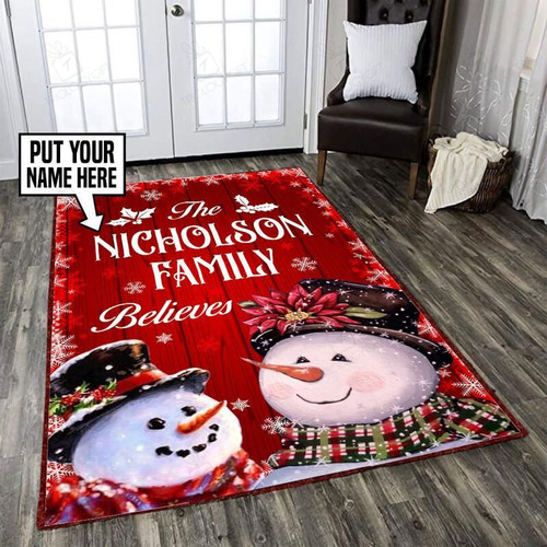 Personalized Christmas Area Rug Carpet Vintage Home Decor Gift Idea