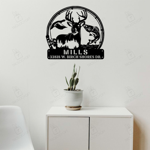 Custom Deer Duck Hunting Cut Metal Sign, Personalized Hunter Name Sign Decoration For Room, Home Decor